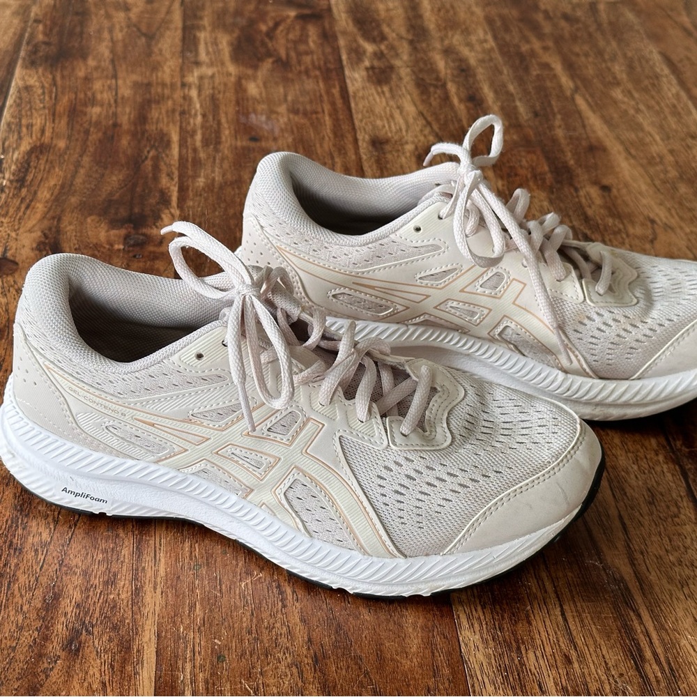 Women's Cream Running Shoes. Barely worn, like new.